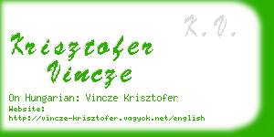 krisztofer vincze business card